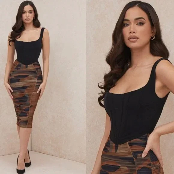 NWOT House of CB 'Ninetta' Black Mesh Corset - Picture 3 of 4